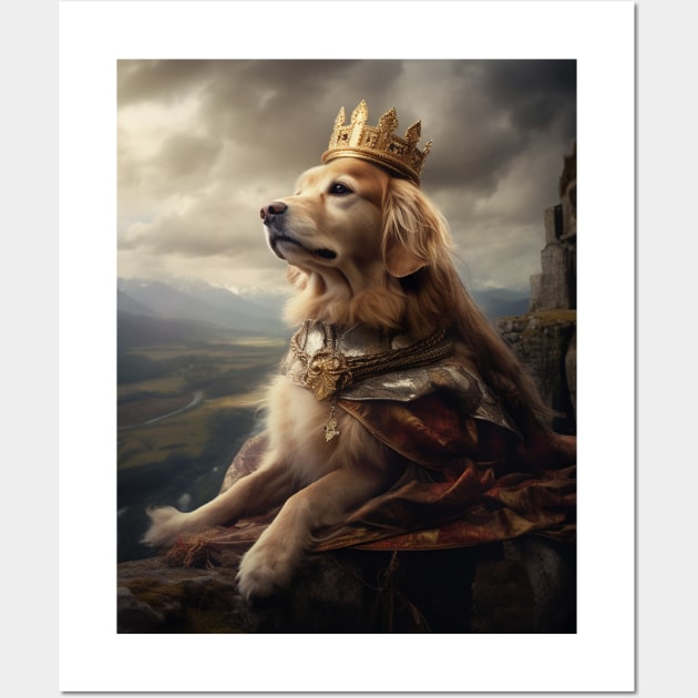 Graceful Golden Retriever - Medieval Scottish Princess Wall Art by HUH? Designs